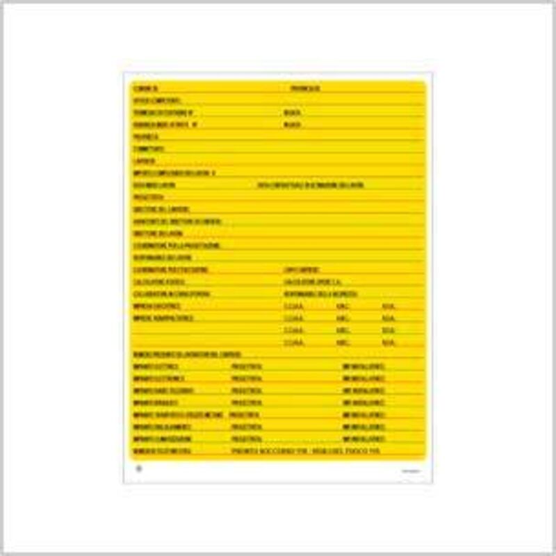 Cartello concessione edile colorato 60x80 cm conf. da 10 pz