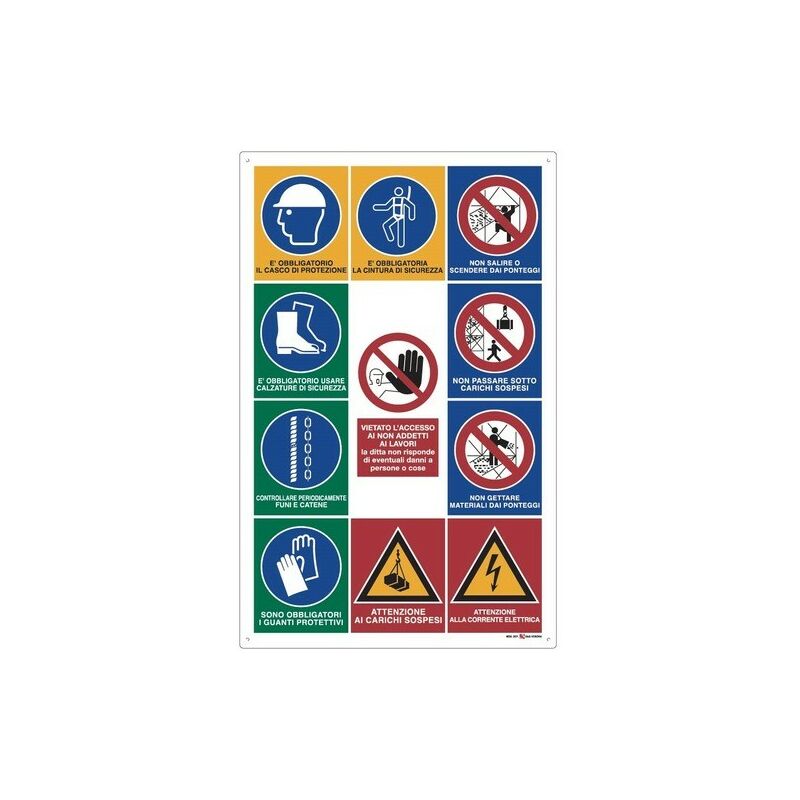 Image of Cartello 11 simboli cartelli da cantiere polionda