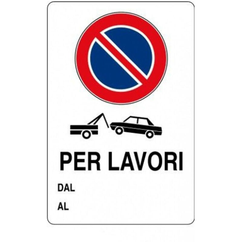 Image of D&b Verona - cartello da cantiere 'divieto di sosta per lavori' in polionda 60X40CM - 16303300