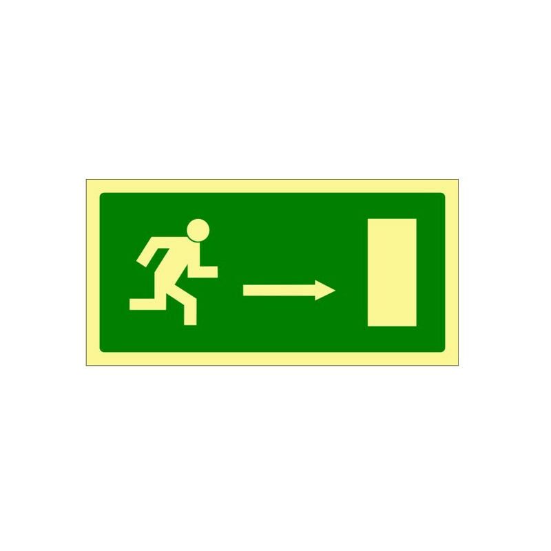 Image of Suministros Jaizkibel - cartello di evacuazione fotoluminescente senza testo 320X160 mm-uscita di emergenza freccia destra - 901532PF