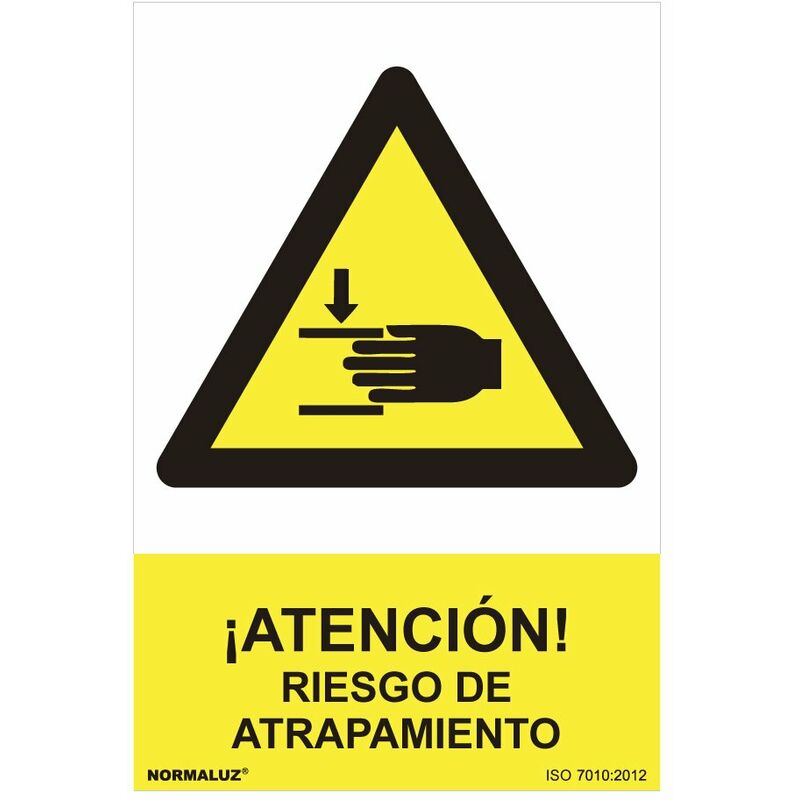 Image of Normaluz - Cartello di pericolo Attenzione - rischio di intrappolamento (pvc 0,7mm) 30x40cm