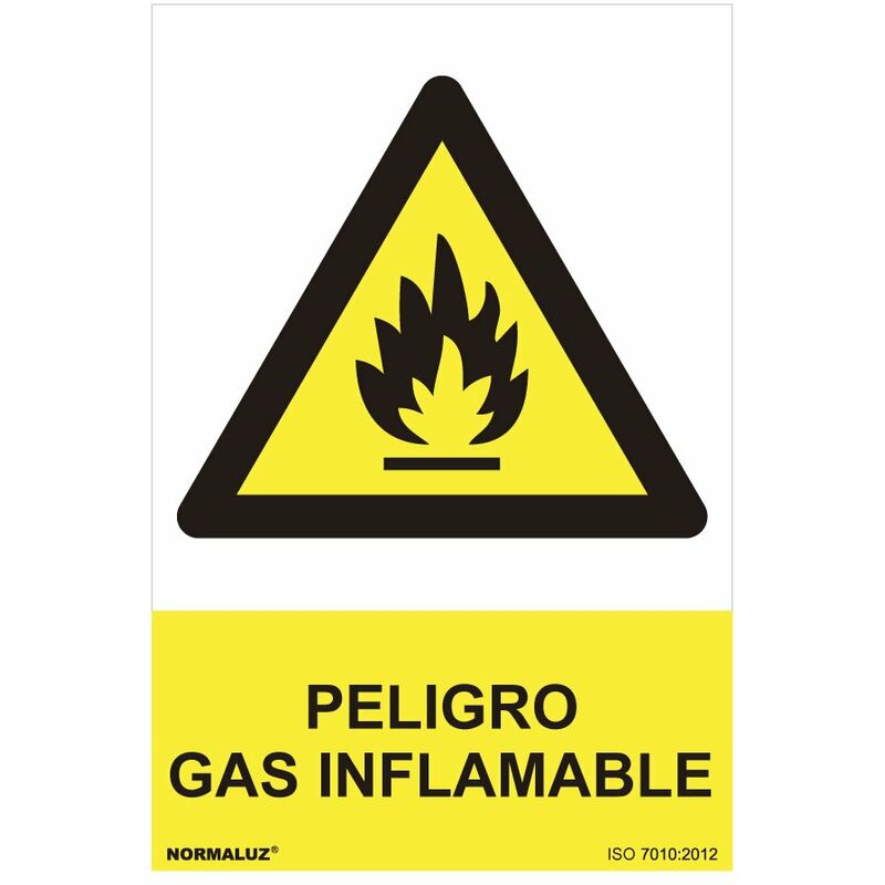 Image of Cartello di pericolo pericolo gas infiammabili (pvc 0,7mm) 30x40cm