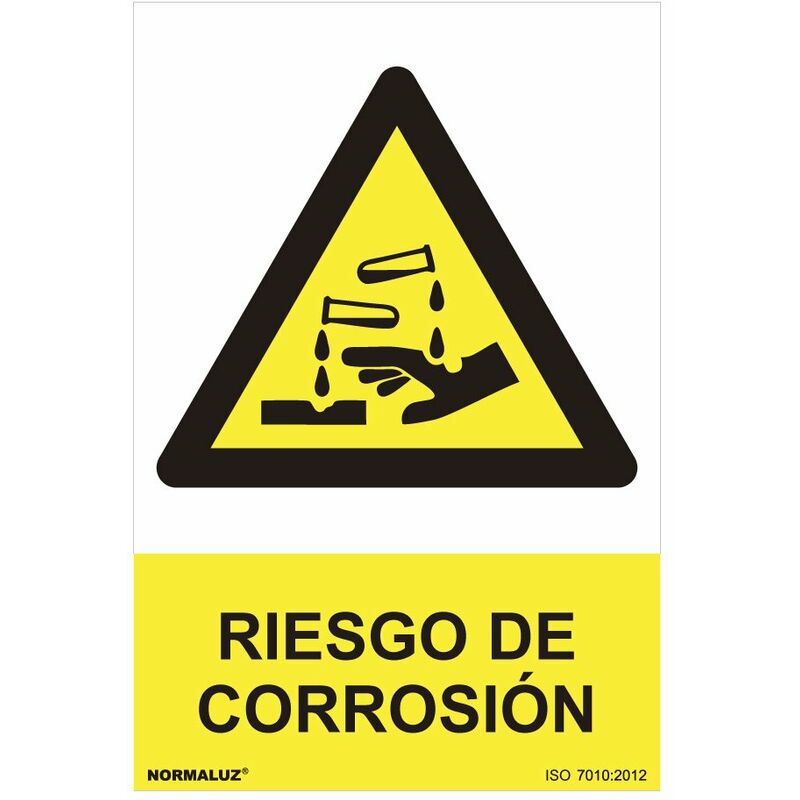 Image of Normaluz - Cartello di pericolo rischio di corrosione (pvc 0,7mm) 30x40cm