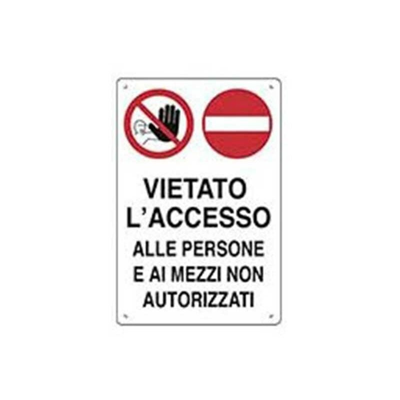 Image of Cartello di pericolo vietato l'accesso alle persone e ai mezzi non autorizzati