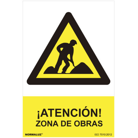 Cartello di pericolo "zona di lavoro" (pvc 0,7mm) 30x40cm normaluz