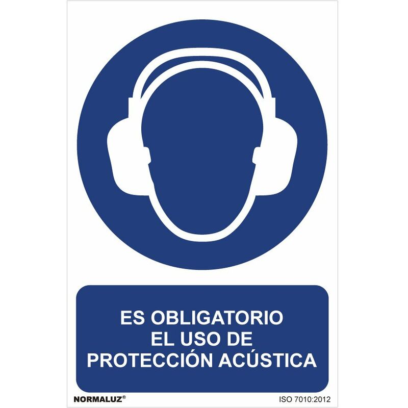 Image of Cartello di uso obbligatorio Uso obbligatorio della protezione acustica (pvc 0,7 mm) 30x40 cm