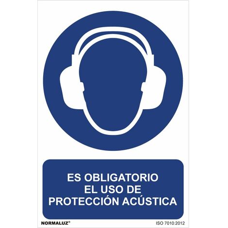 Cartello di uso obbligatorio "Uso obbligatorio della protezione acustica" (pvc 0,7 mm) 30x40 cm