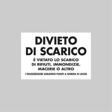 Cartello 'divieto di scarico' 20x30 cm (10 pezzi)