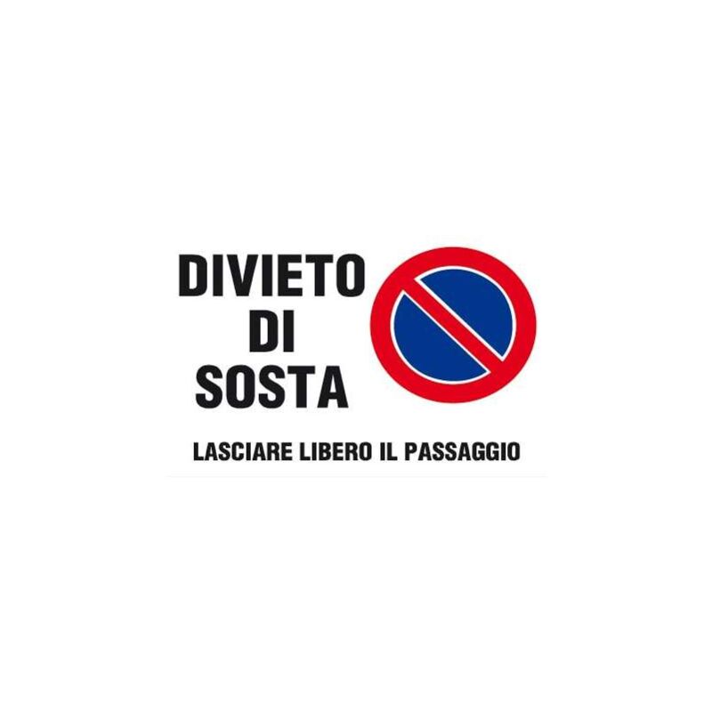 Image of Cartello Divieto di Sosta 25x45 cm in Polipropilene