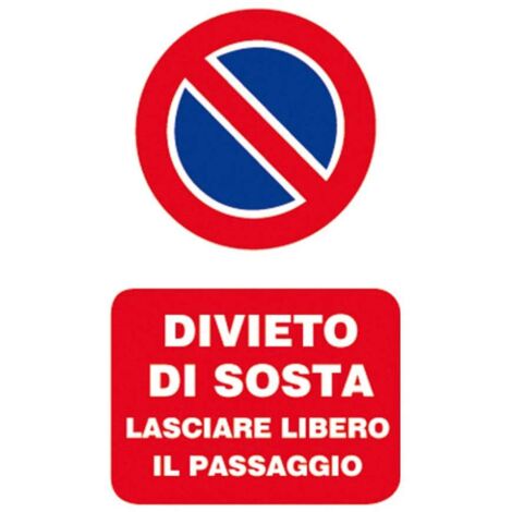 Cartello Divieto di Sosta in polipropilene 20x30 cm