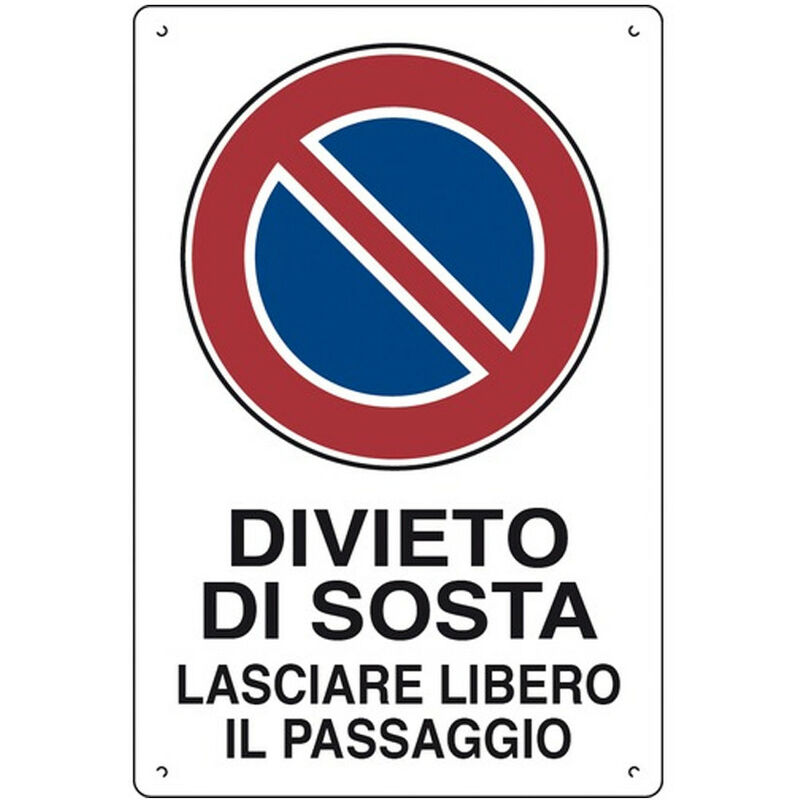 Image of Cartello 'divieto di sosta - lasciare libero il passaggio' in polionda 60X40CM - 16303350 D&b Verona