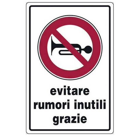 Cartello evitare rumori inutili cm 20X30