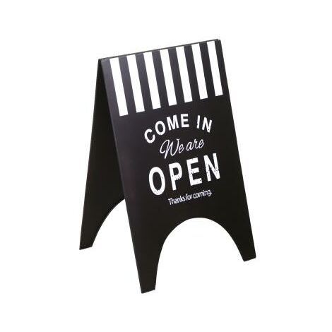 Cartello ferro open/close nero rettangolare cm 45x41x70.5