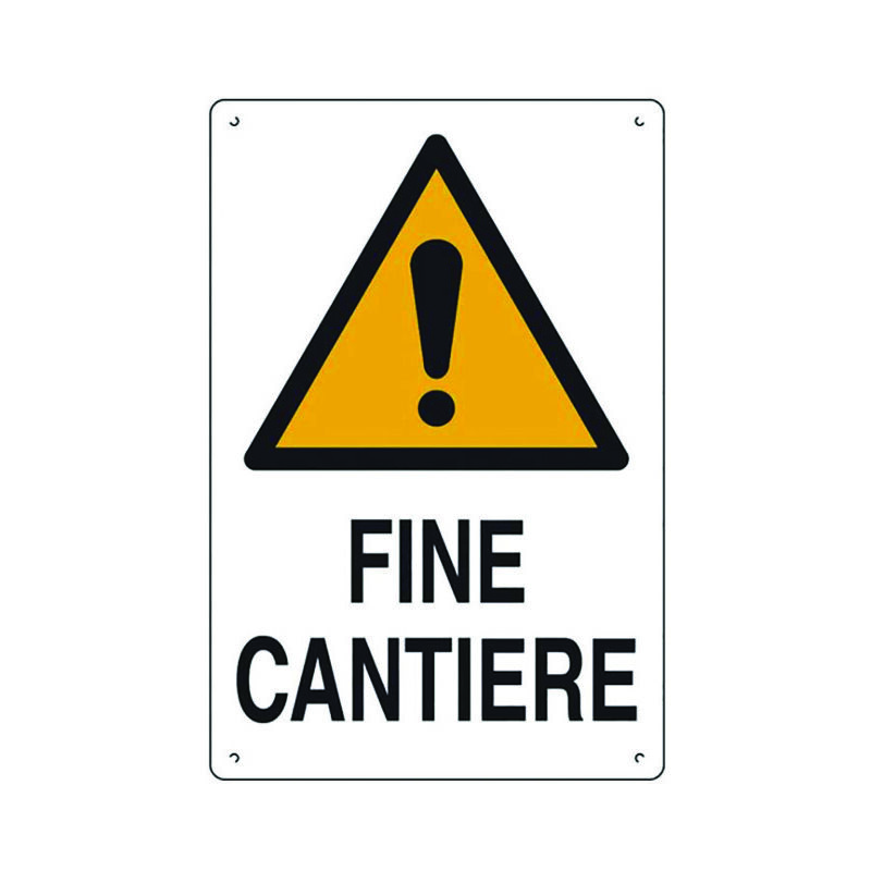 Image of Cartello fine cantiere - cm.40x60h. in plastica