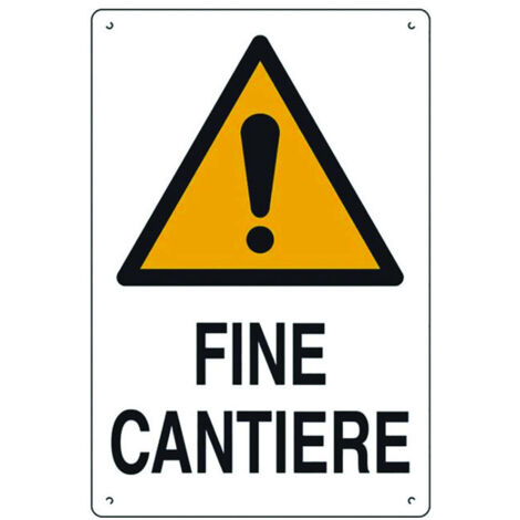 Cartello fine cantiere - cm.40x60h. in plastica
