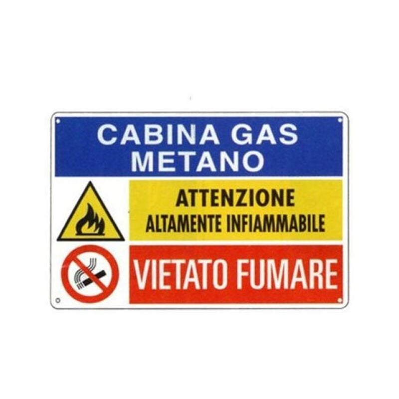 Image of Cartello in alluminio Cartelli Segnalatori testo cabina gas metano -ef3566