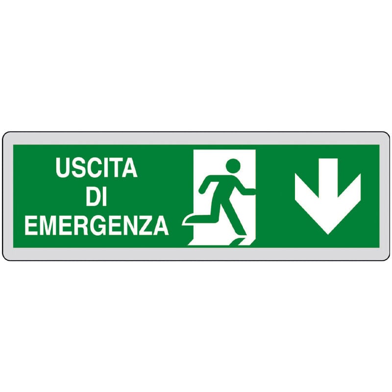 Image of Cartello in Carta Autoadesiva 15x5 cm - USCITA DI EMERGENZA