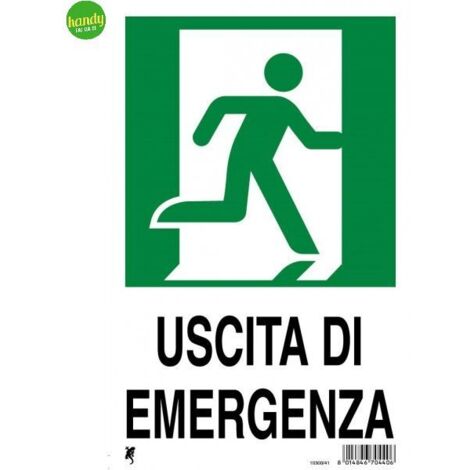 Cartello in plastica "uscita di emergenza" 30 x 20 cm