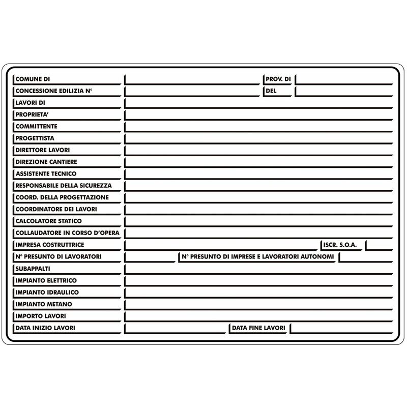 Image of Cartello in polionda resistente per autorizzazioni cantiere