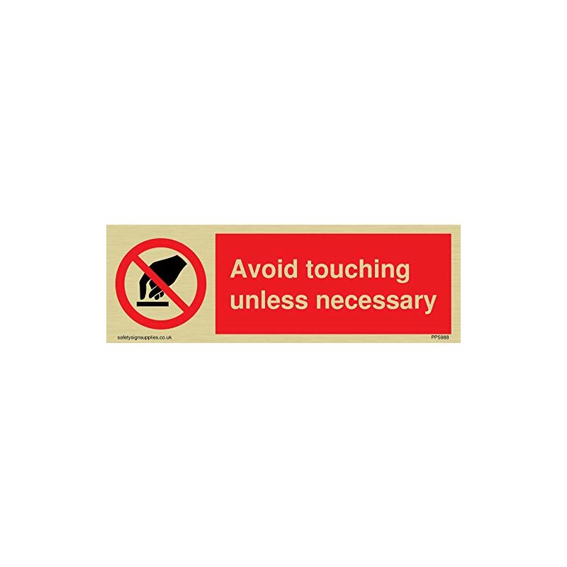 Cartello in vinile dorato con scrittaEvita toccare...