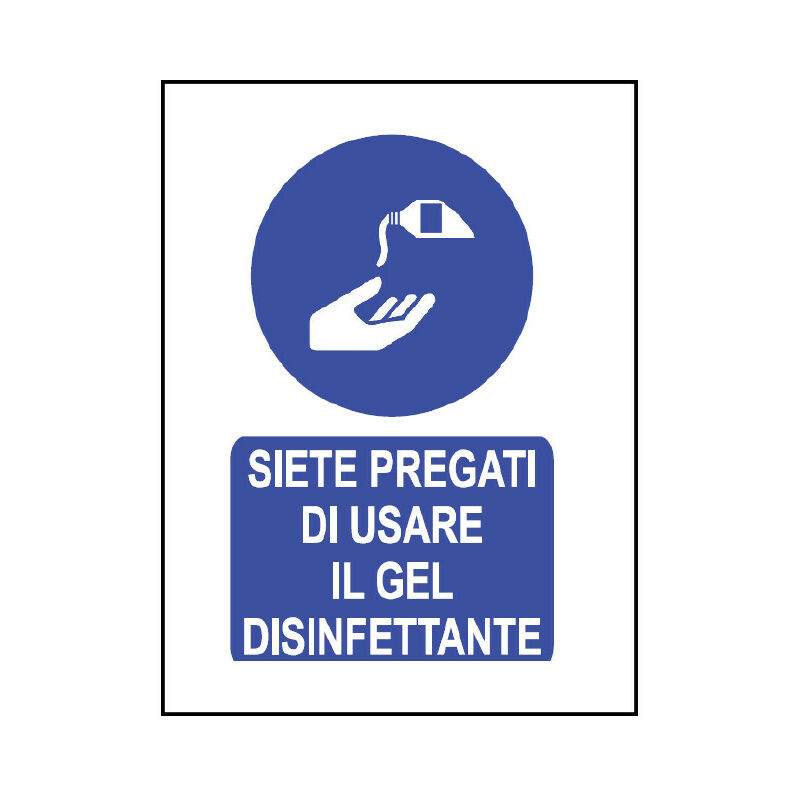 Image of Bigmat - cartello informativo in pvc 20X30 cm - siete pregati di usare gel disinfettante