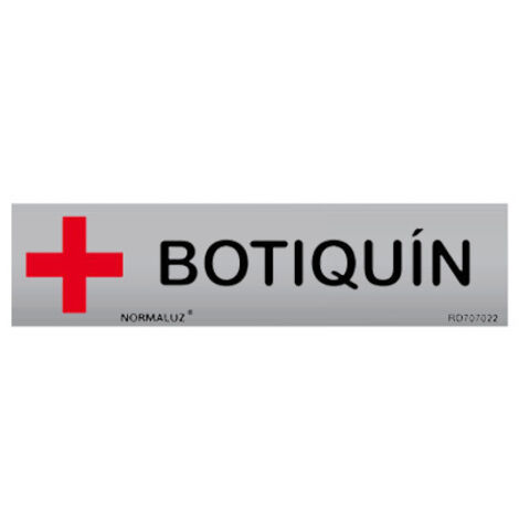 Cartello informativo "kit di pronto soccorso" (adesivo in acciaio inox 0,8 mm) 5x20cm