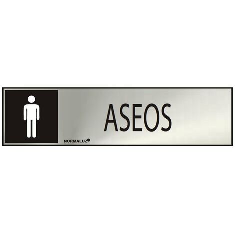 Cartello informativo "Servizi igienici" uomo (adesivo in acciaio inox 0,8 mm) 5x20cm