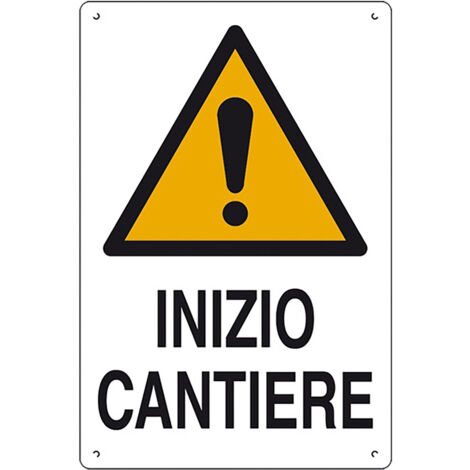 CARTELLO 'INZIO CANTIERE' cm 60 x 40- 10 pezzi  - EUROSIGNALS