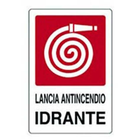 Cartello lancia antincendio idrante cm 20X30