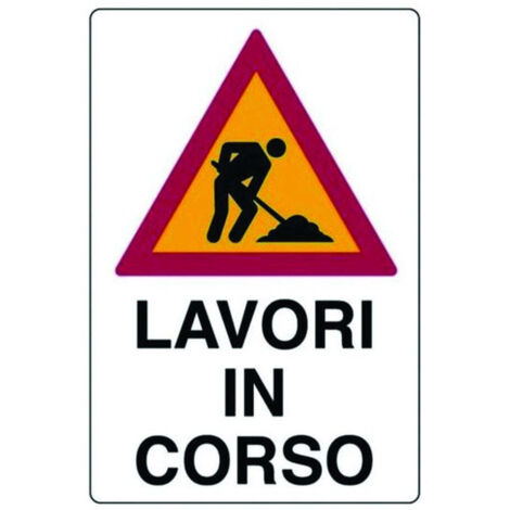 Cartello lavori in corso - cm.50x70h. in plastica - 10 pz