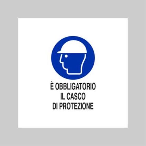 Cartello 'obbligatorio il casco di protezione' 40x60 cm (10 pezzi)