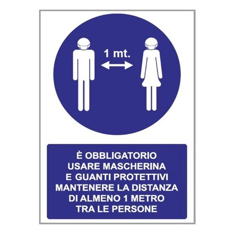 CARTELLO OBBLIGO MASCHERINA E GUANTI