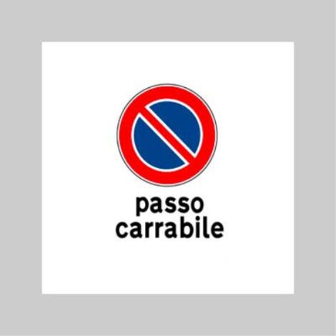 Cartello 'passo carrabile' 20x30 cm (10 pezzi)