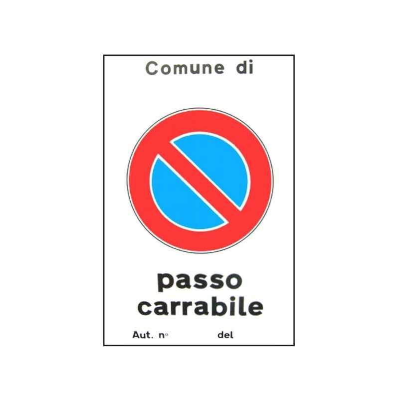 Image of Machieraldo - cartello passo carrabile aut. 40x 60 alluminio
