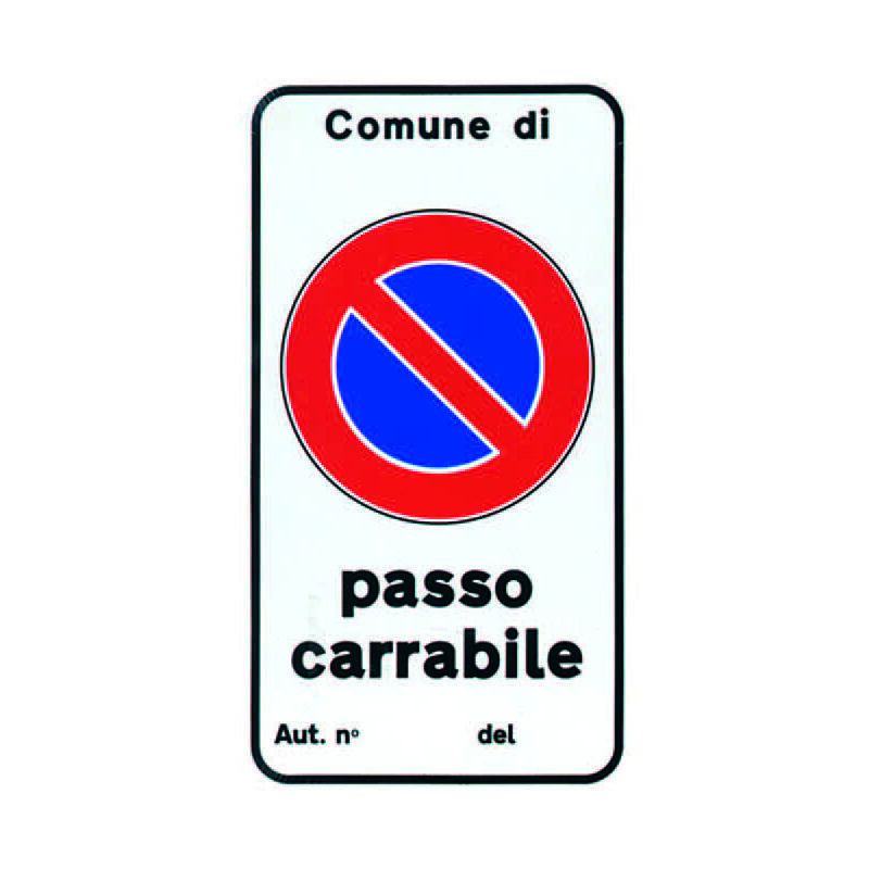 Image of Cartello passo carrabile autizzazione n. - cm.25x45h.