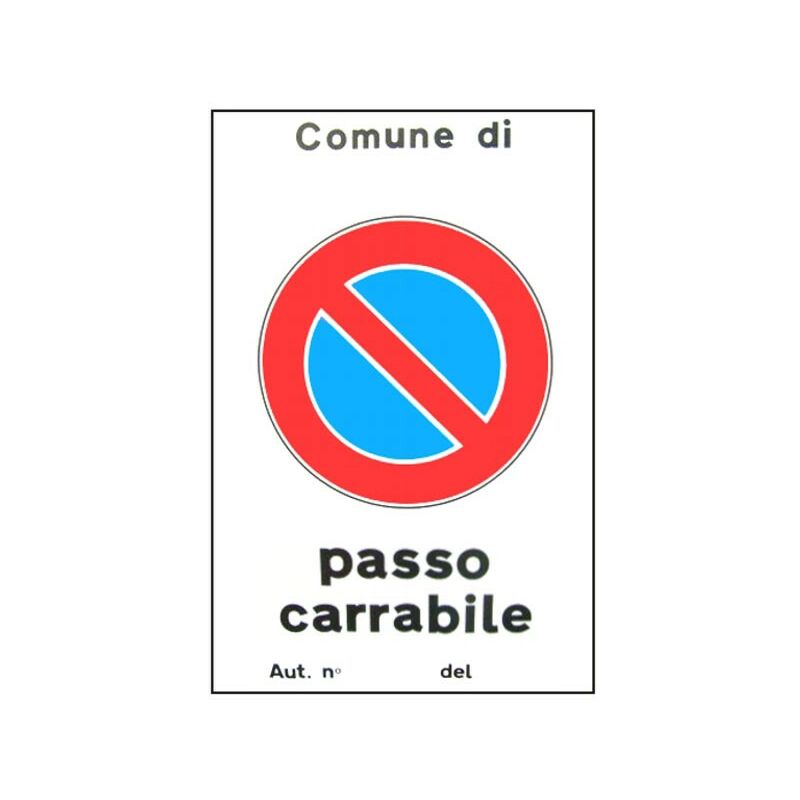 Image of Machieraldo - cartello passo carrabile aut. 25x 45 alluminio