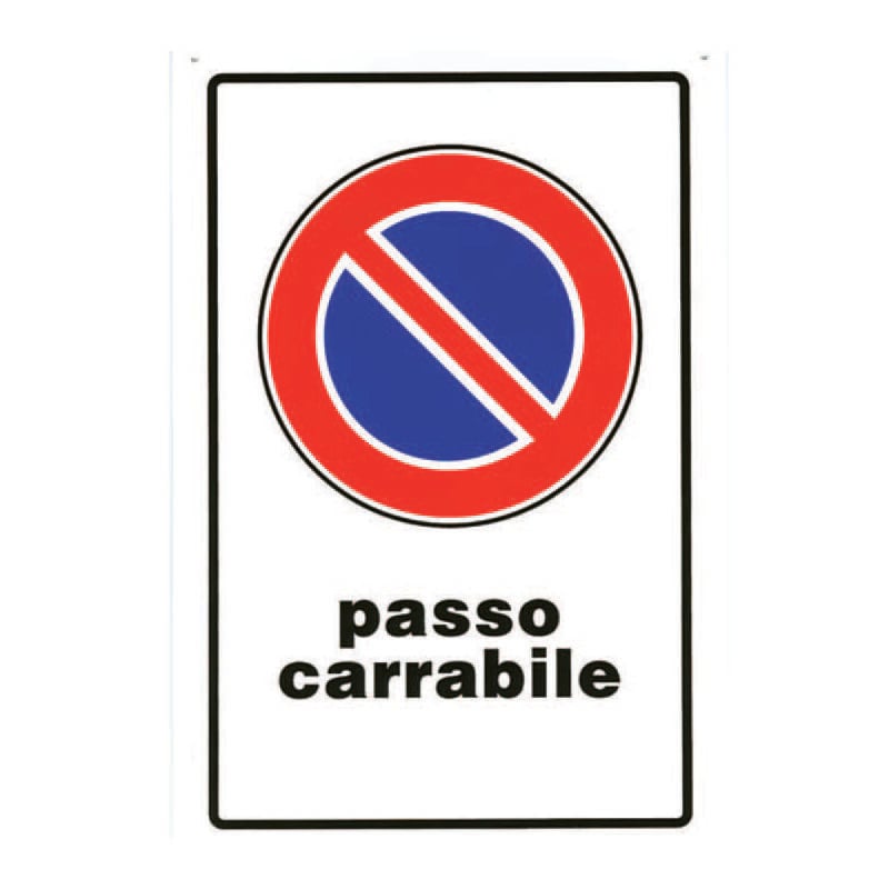 Image of Cartello passo carrabile - cm.20x30h.
