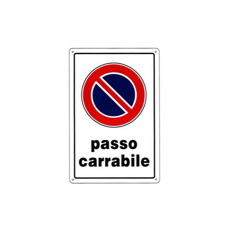 Image of Cartello Passo Carrabile in Polipropilene 20x33 cm