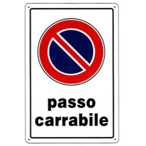 Cartello Passo Carrabile in Polipropilene 20x33 cm