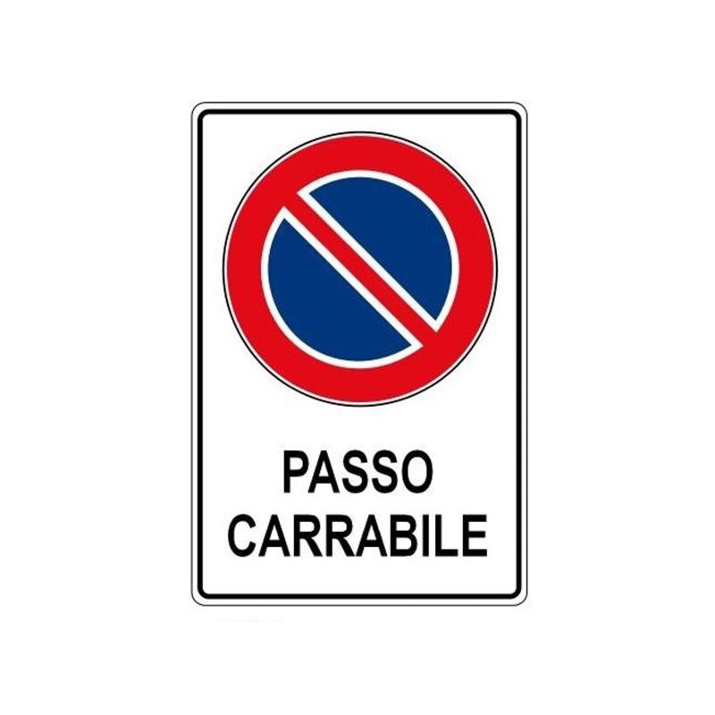 Image of Trade Shop Traesio - Trade Shop - Cartello Passo Carrabile Segnaletica Sicurezza Avvertimento Plastificato