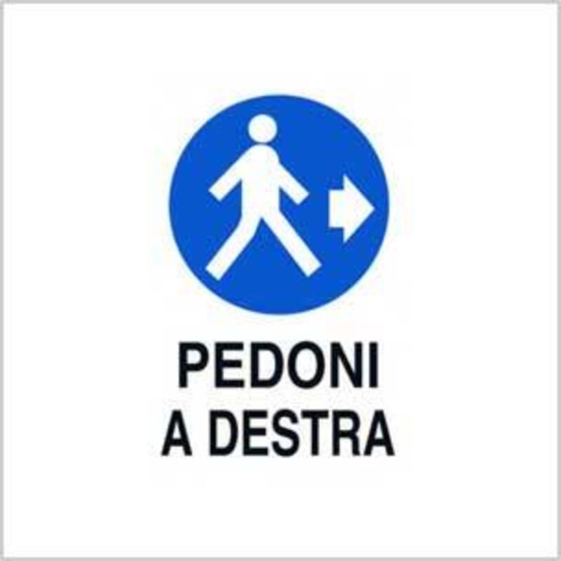 Cartello pedoni a destra 40x60 cm conf. da 10 pz