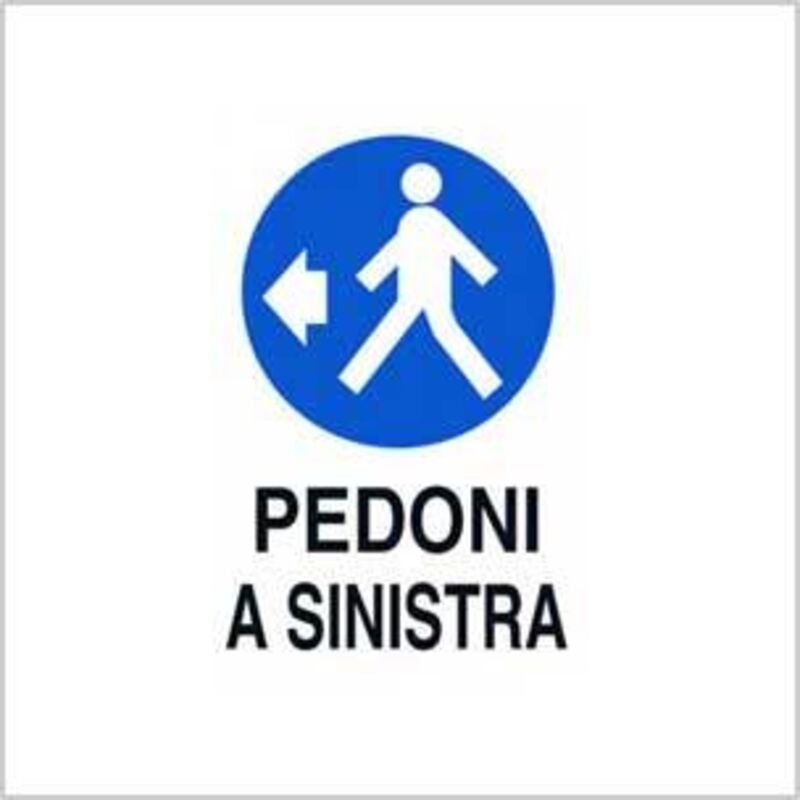 Cartello pedoni a sinistra 40x60 cm conf. da 10 pz
