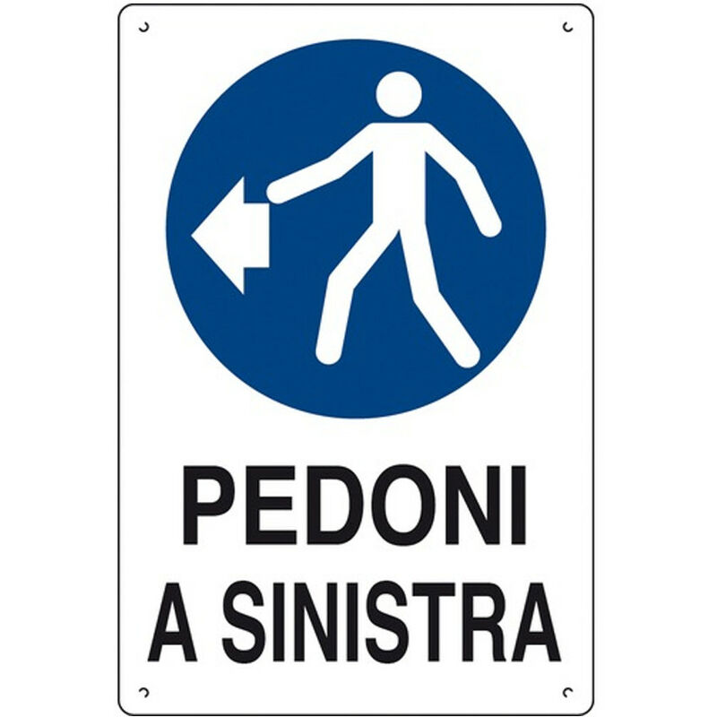 Image of D&b Verona - cartello 'pedoni a sinistra' in polionda 60X40CM per cantiere - 16307110