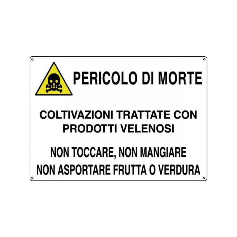 Image of Altre Marche - Cartello pericolo morte 30x20 cm in alluminio