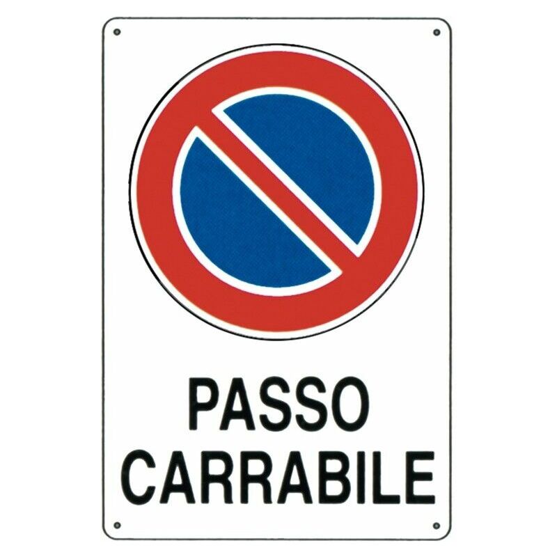 Image of Cartello segnaletico targa tabella pvc plastica passo carrabile 20x30