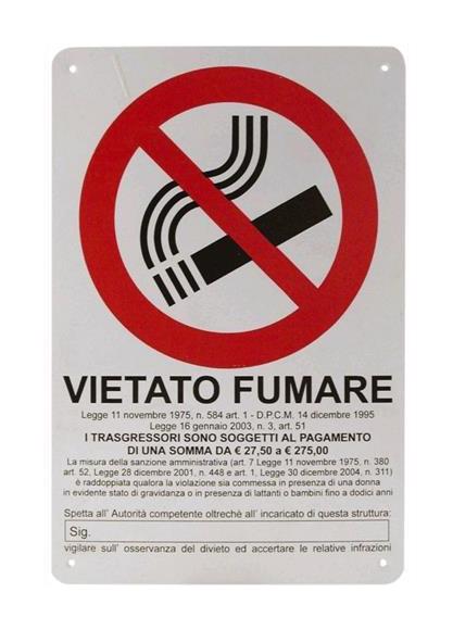 Image of EAC - Cartello Segnaletico - Segnaletica di informazione Vietato Fumare 30x20 cm