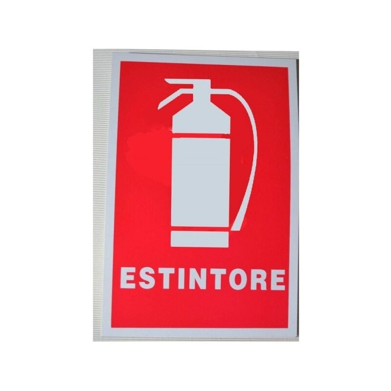 Image of Trade Shop - Cartello Presenza Di Estintore Segnaletica Sicurezza Avvertimento Plastificato