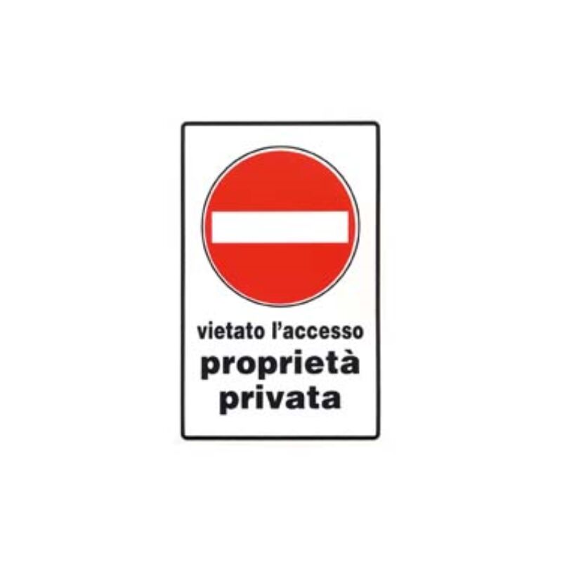 Image of Cartello proprieta' privata vietato l'accesso - mm.20x30h. in plastica 10 pezzi