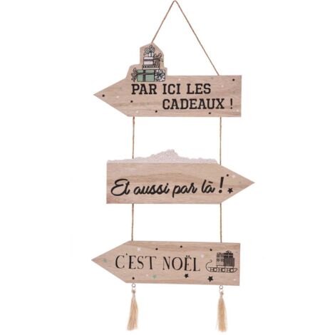 Cartello regalo rifugio in legno h50cm da appendere - Feeric lights & christmas