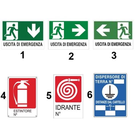 CARTELLO SEGNALATORE D'EMERGENZA  B PEZZI 5